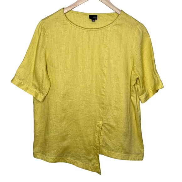 Lisa Bayne Womens Aspire Lagenlook Asymmetrical Linen Top XS - Picture 1 of 6